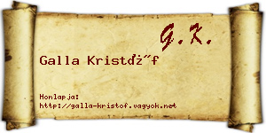 Galla Kristóf névjegykártya